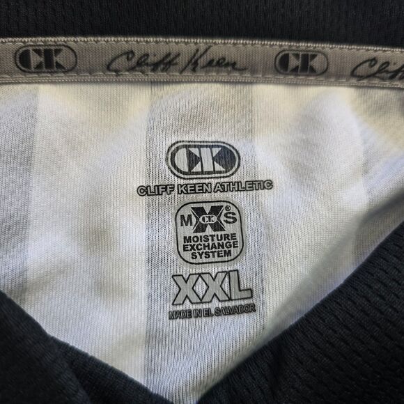 Cliff Keen Athletic Referee Shirt Men's XXL Black White Stripe Long Sleeve Zip - Picture 2 of 15